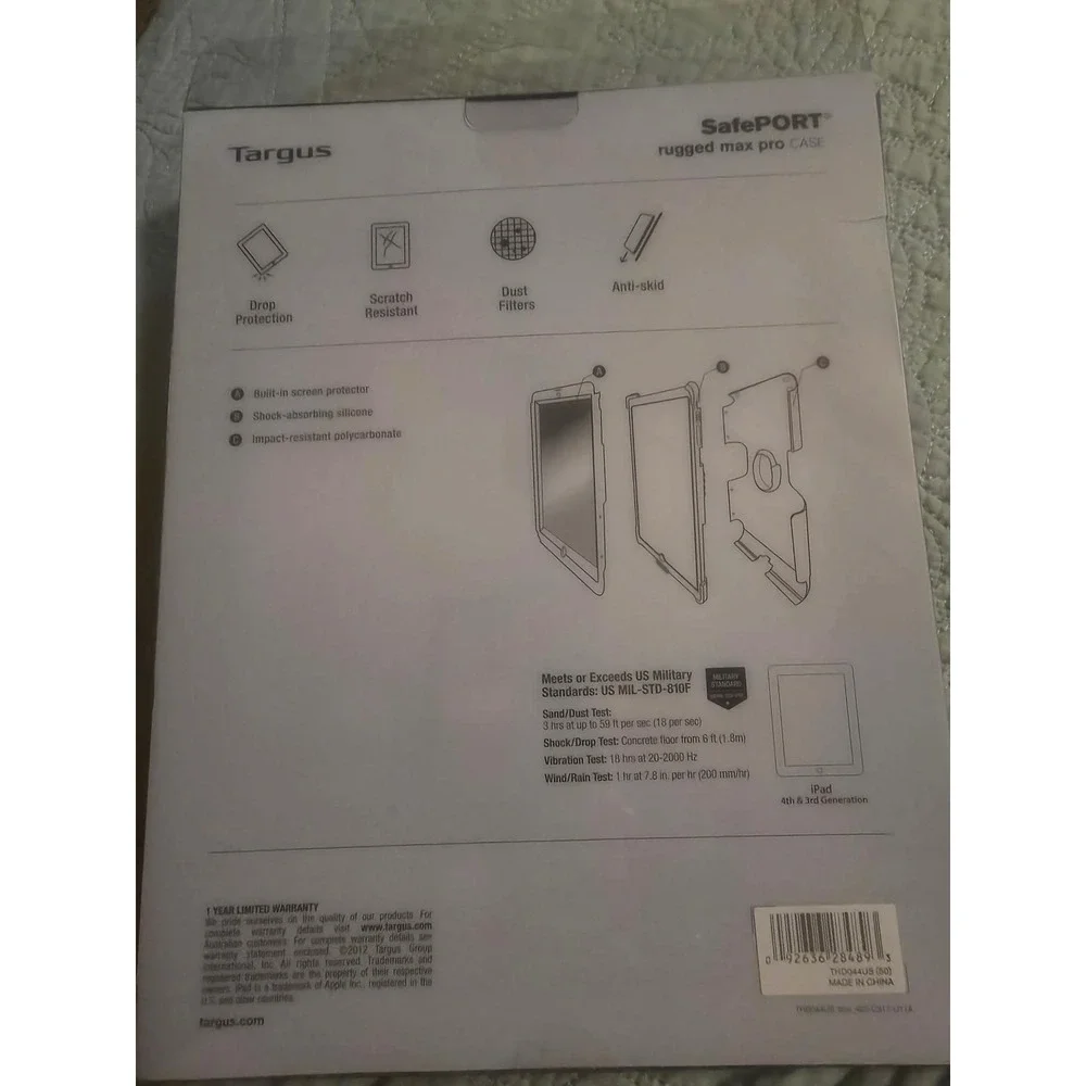 Targus SafePort Rugged Max Pro iPad Case 4th & 3rd Gen Black THD044US NEW